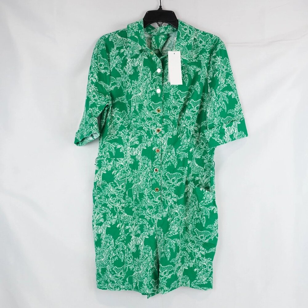 Luxletic Lilly Pulitzer Sheldrake Polo Golf Romper Leaf Green Safari Party
